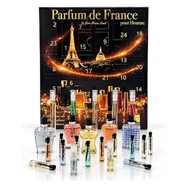 Jean-Pierre Sand - Parfum de France - Calendario de Adviento de perfume de 24 piezas - Regalo de belleza de Navidad (calendario Paris Men 2026)